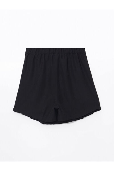 LC Waikiki LCW Kids Siyah Beli Lastikli Pileli Kız Çocuk Şort Etek