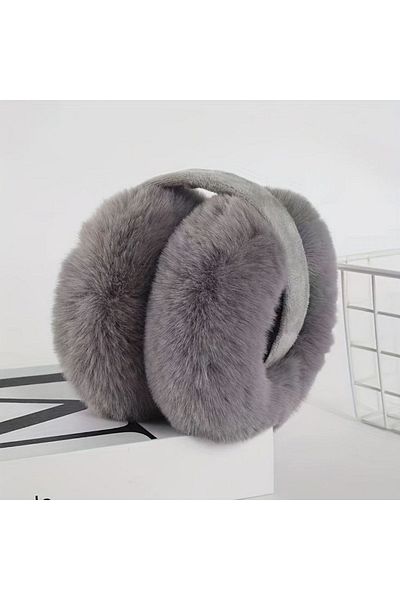 teknotrust Gray Soft Plush Winter Protective Earmuff - Heater from Cold