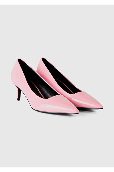 United Colors of Benetton Жіночі відкриті рожеві 100% синтетичні туфлі на середньому каблуці з лакованої шкіри