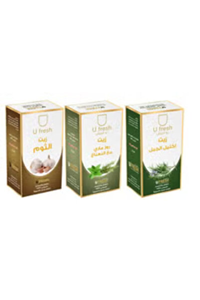 U FRESH Hair and body oil set consisting of rosemary oil + garlic oil + rosem...