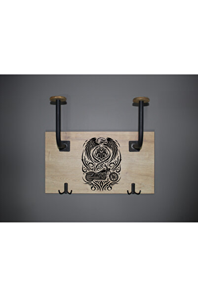 cave İkili Kask Askılığı-Kara kartal Motif Kask Askısı - Futboltemalı   motor...