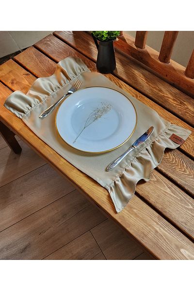 estrella paris Serra 2 τεμαχίων Frilly Beige Vintage American Service 30x50