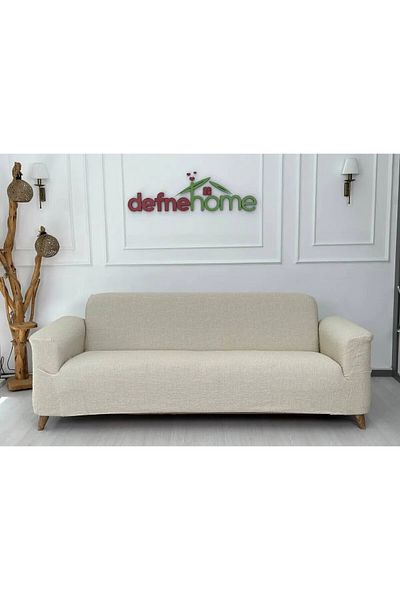 Defne Home Upholstery Fabric Plain Linen Elastic Non Slip 3311 Set Seat Cover