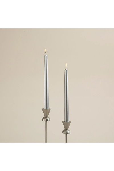 Chakra 2Li Yaldızlı Şamdan Mumu Silver