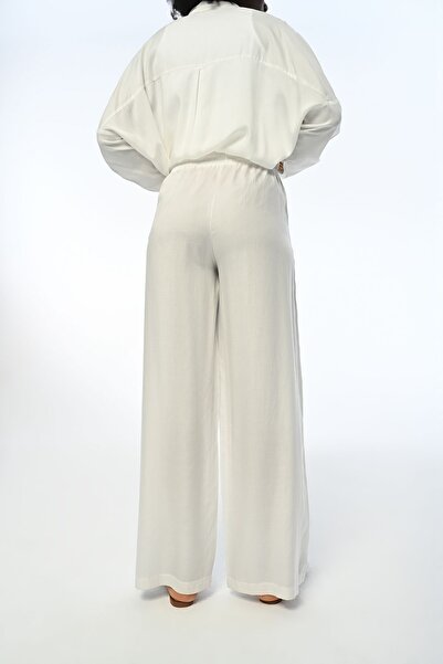 Orfeo Negro KADIN RAHAT KALIP BOL PAÇA EKRU PANTOLON