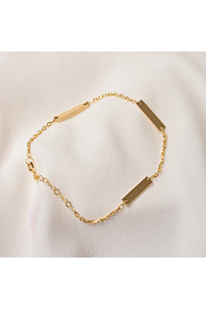 FasekGold Gümüş Bileklik - Kişileştirelebilir Harf-isim Yazılabilir 3 Plaka 9...