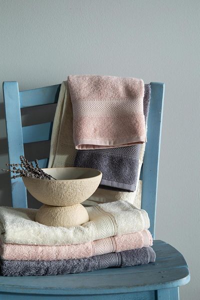 Apricitas HOME ΣΕΤ ΠΕΤΣΕΤ 50x90 LOTUS ECRU-BLUSH-DARK GRAY - ΣΕΤ ΜΠΑΝΙΟΥ