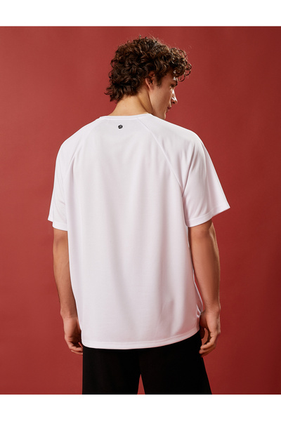 Koton Oversize αθλητικό μπλουζάκι μπάσκετ με στάμπα με λαιμόκοψη που αναπνέει