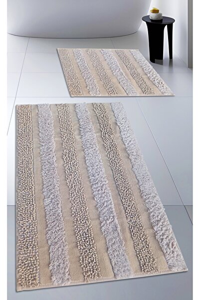 Cotton Crafty طقم سجادة حمام منسوجة من القطن 100%، سجادة حمام هارموني، طقم مك...