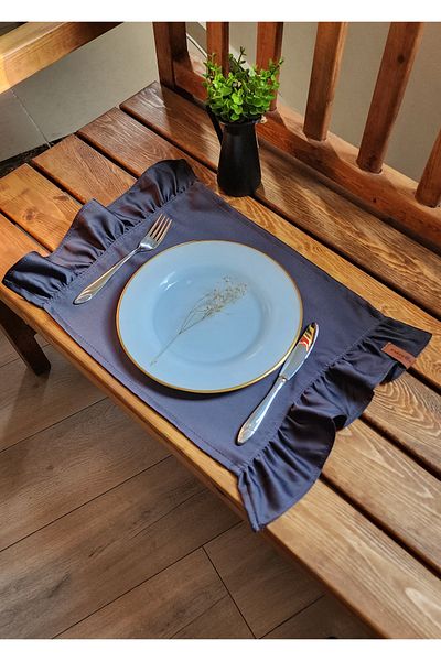 estrella paris Serra 2-Piece Ruffled Anthracite Vintage American Service 30X50