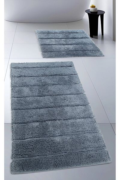 CottonCrafty Σετ πατάκι μπάνιου Cotton Tufting Water Absorbent, Σετ Μοκέτα Μπάνιου Soft 2 60x100 - 60x50