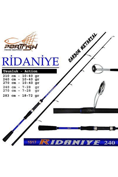 Genel Markalar Portfish Ridaniye Spin 270 cm Olta Kamışı 2 Parça 10-40 gr