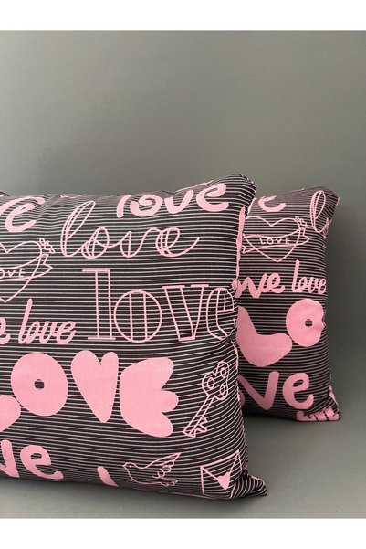 mihriban Pachet 2 Fete de Perna cu Motiv Love 50x70 Cm