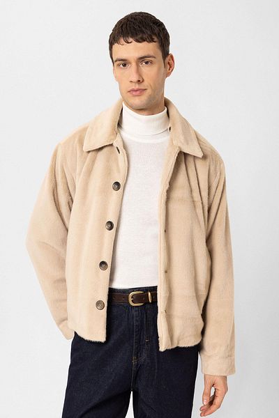 Antioch Beige Relax Fit Soft Textured Men's Coat