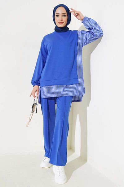 Lavanta Tekstil Hijab Tunic Παντελόνι Σετ δύο τεμαχίων