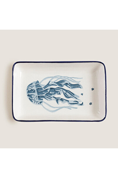 Chakra Chios Octopus Boat Plate 18,5X11,5 cm Blue/White