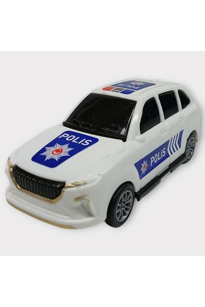 Angoravi Pull Drop Togg Police Car -White Hatchback