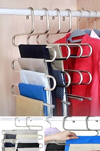 Bayev Μεταλλική κρεμάστρα κασκόλ 1 τμχ - κρεμάστρα παντελονιού 5 στρώσεων, πρακτική που καταλαμβάνει μικρό χώρο