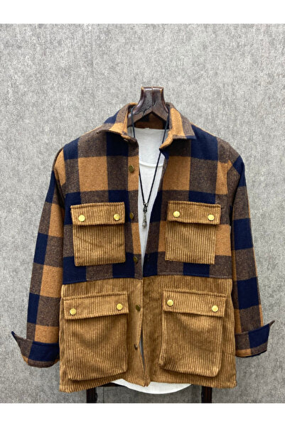 FıttingRoom Oversize Bohem Pamuk Oduncu Ekoseli Dört Cep Gömlek