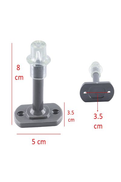 Badem10 Ușă din plastic Spate fereastră Bara de protecție de culoare gri 8CM Protector de perete cu șurub Opritor din silicon 1buc
