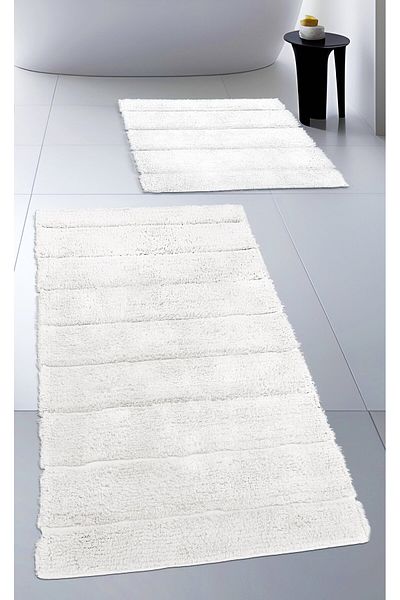 CottonCrafty Комплект водопопиващи постелки за баня от памучен тъфтинг, комплект меки килими за баня от 2 бр. 60X100 - 60X50