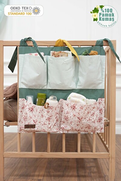 mordesign Yenidoğan Beşik Yanı Düzenleyici,5 Cepli Bebek Odası Organizeri,Asılabilir Organizer,Svalbard Serisi