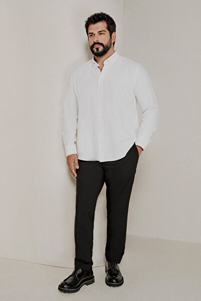 AC&Co / Altınyıldız Classics Білий 2шт Slim Fit Oxford Сорочка пари Easy Utu Cotton