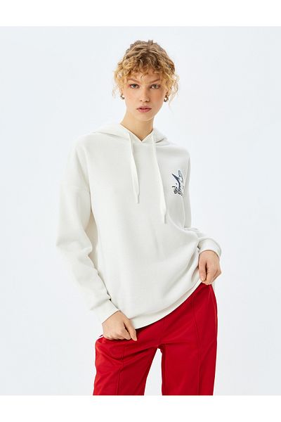 Koton Hooded Oversize Sweatshirt with Printed Back