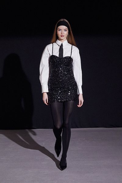 Never more Black Strap Sequin Dress