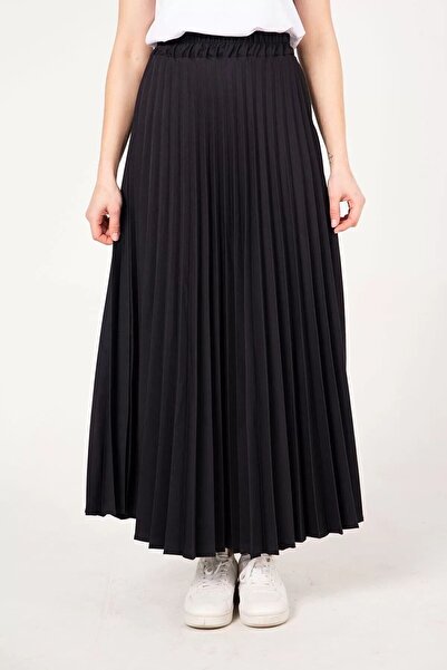 Melike Tatar Pleated Skirt 32-9001 Black