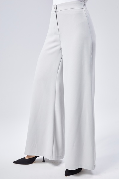 sehatex Білі жіночі штани з крепової тканини, еластичний пояс, вільний крій.