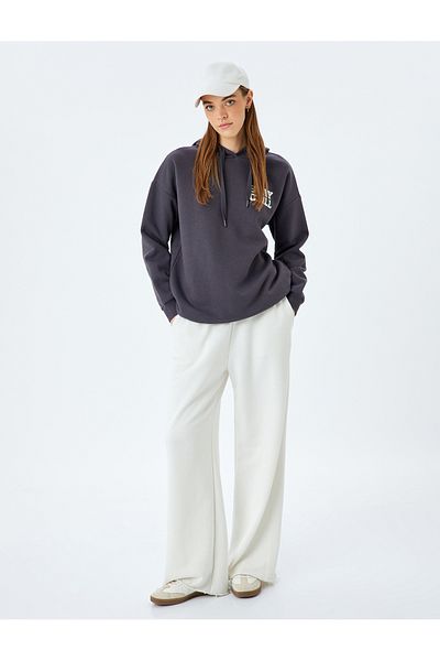 Koton Hooded Oversize Sweatshirt with Printed Back