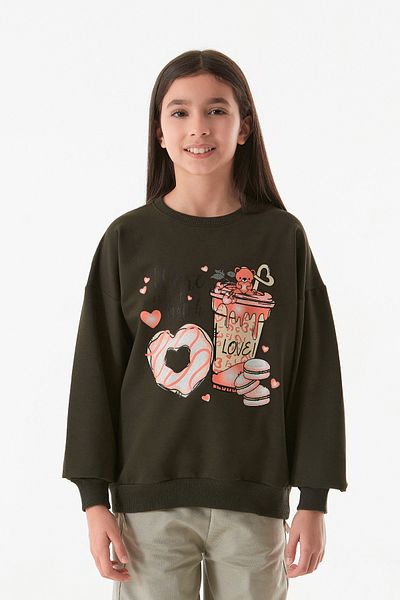 Fulla Moda Φούτερ για κορίτσια με στάμπα Crew Neck