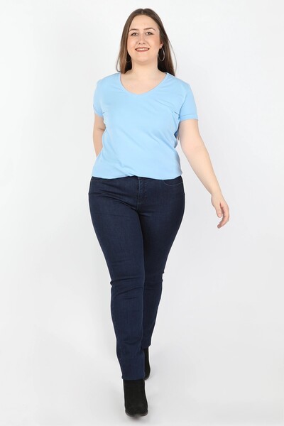 BALİNS Kadın Kot Pantolon Koyu Düz