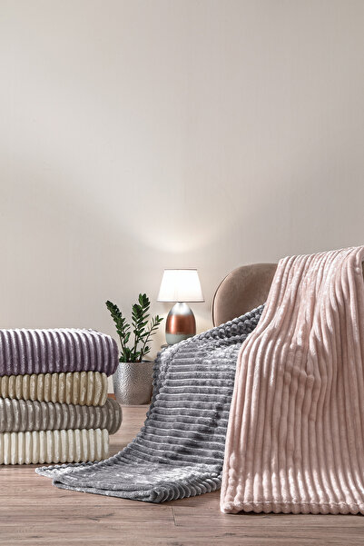 Puffy Sova Tek Kişilik Wellsoft Battaniye - Kül Moru