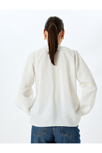 Koton Μπλούζα με μακρύ μπαλόνι με βολάν με μπούκλες μπροστά