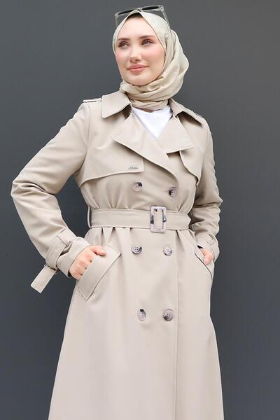 giz astore Beige Liza Trench - Buttoned