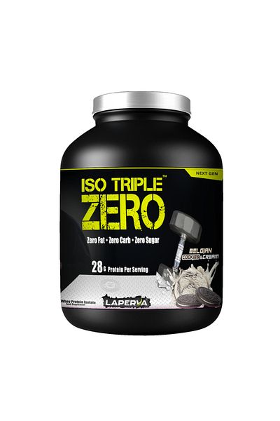Laperva بروتين مصل اللبن Iso Triple Zero من الجيل التالي، بنكهة البسكويت والكريمة البلجيكية، 4 رطل