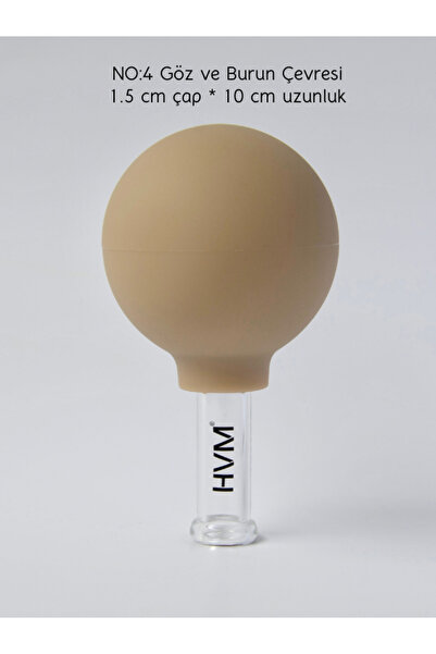 HVM Silikon Vakumlu Göz Ve Burun Çevresi Cam Masaj Kupası, Kuru Kupa No:4