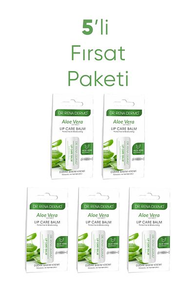 Dr.Rena Dermo Lip Care Balm - Lip Care Cream (Aloe Vera) 5 Pcs