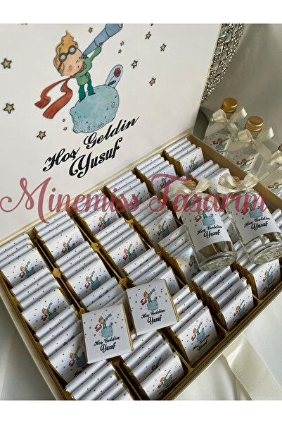 Minemiss Tasarım Kutulu Isme Özel Tasarımlı Kız-erkek 100 Adet Bebek Çikolata...