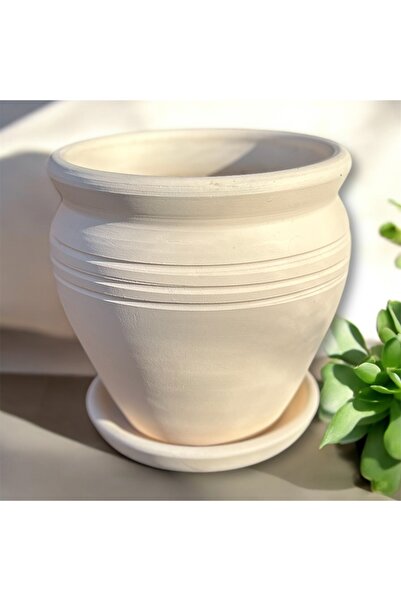 egesaksı Mat beyaz sırlı çocuk boy piyasa kil 🪴 saksı