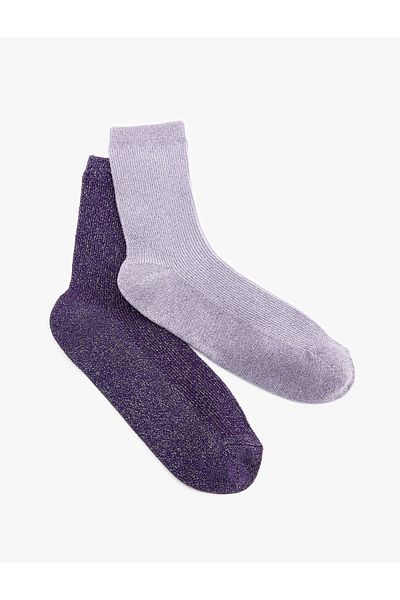 Koton Set de 2 șosete cu sclipici multicolore