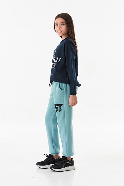 Fulla Moda Παιδική φούτερ Jogger Unisex με 3 κλωστές Fast Text