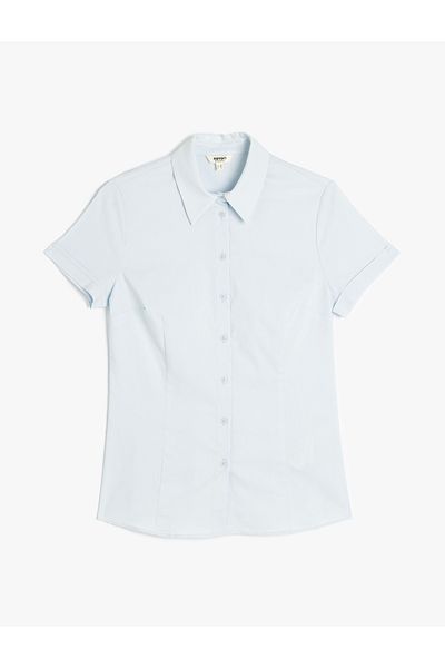 Koton Slim Fit Classic Lapel Short Sleeve Shirt