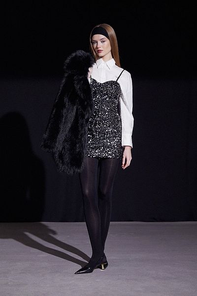 Never more Silver Strap Sequin Dress