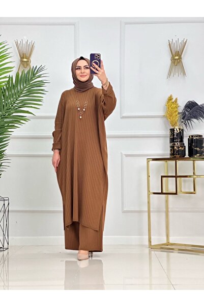 VALENS BOUTİQUE Women's Hijab Knitwear Set, Pants & Tunic