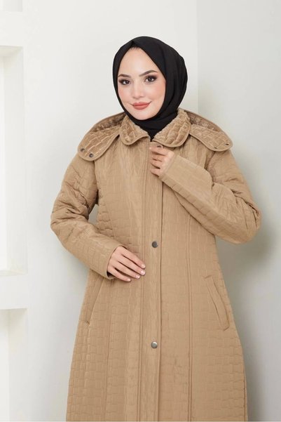 Nevayla Moda İçi Kürklü Tam Boy Kaban Mont