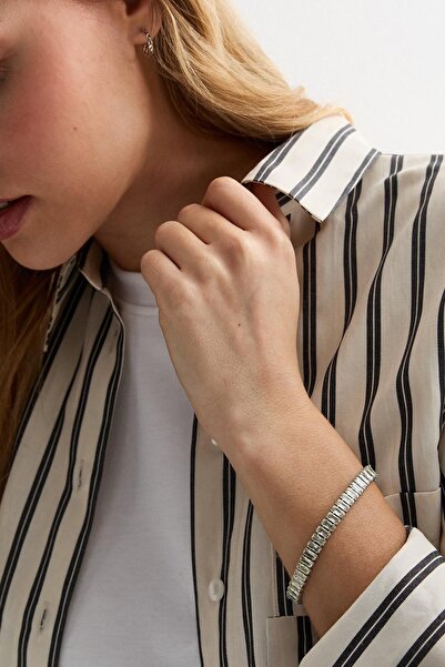 New Obsessions Stainless Steel Luxury Baguette Stone Gold Bracelet