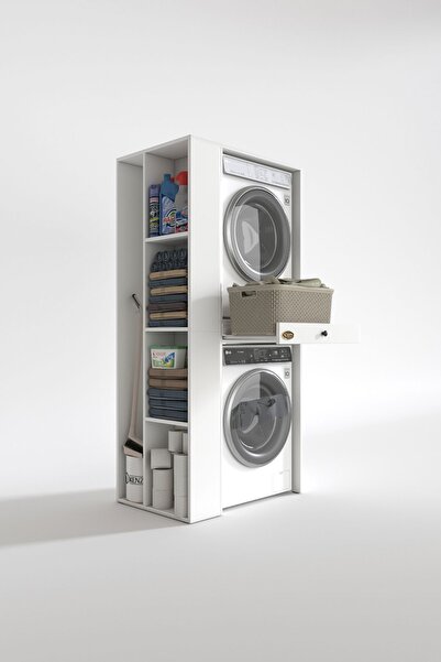 Kenzlife Çamaşır-Kurutma Makinesi Dolabı Bacce Sol Byz 187*090*60 Çekmeceli Banyo